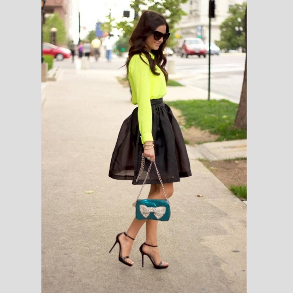 Theory 100% Silk Neon Blouse
